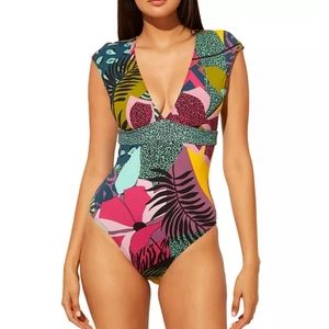 Bleu Rod Beatt cap sleeve one piece size 10 v-neck